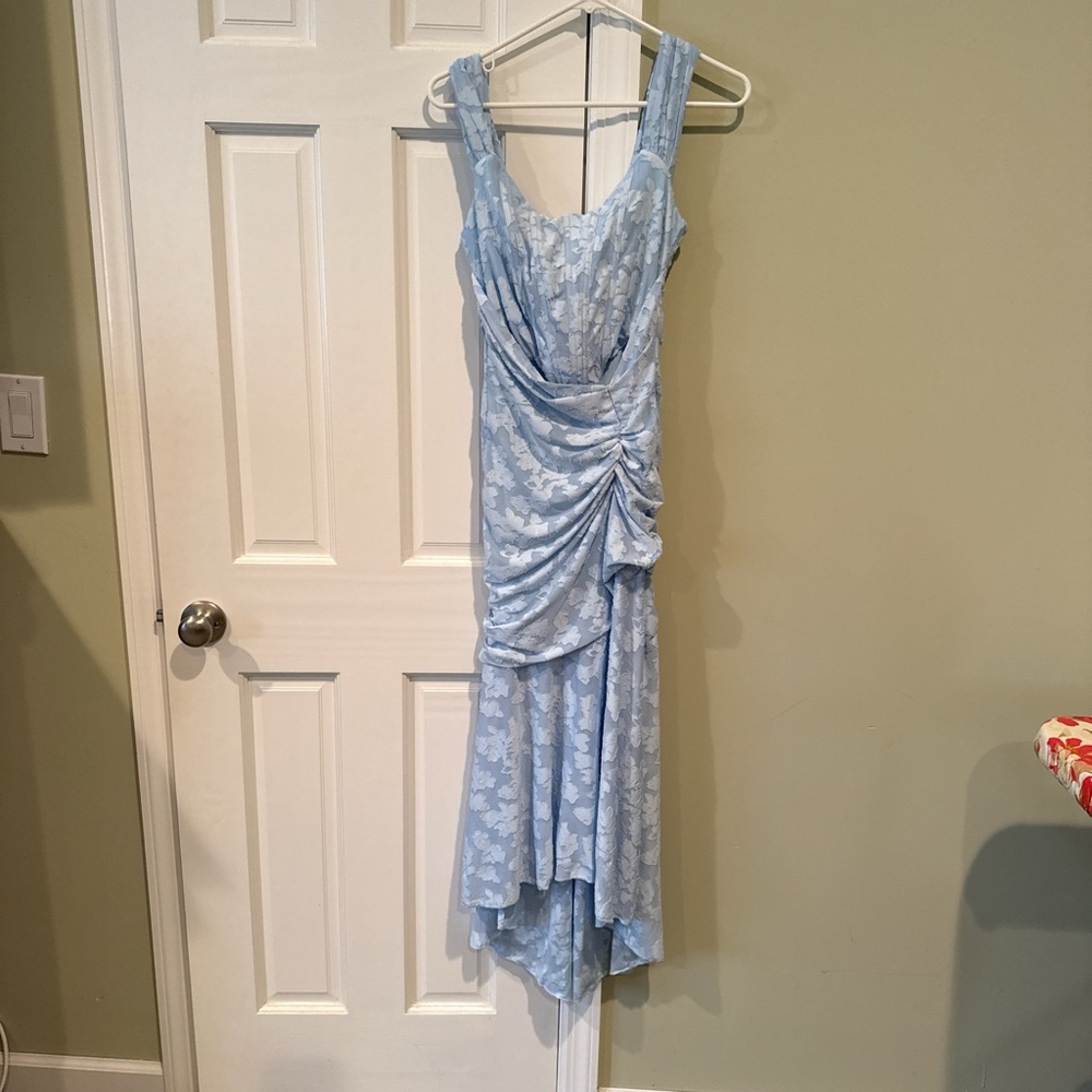 Elegant Blue Floral Dress